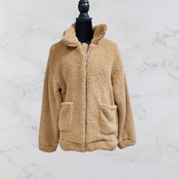 Pretty Garden Jackets & Blazers - Pretty Garden Women's medium caramel color full zip fleece jacket